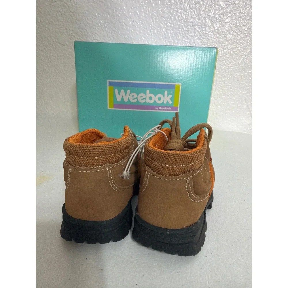 NEW Weebok by Reebok Rough & Tumble Toddler Boots Tan Orange Leather Size 5